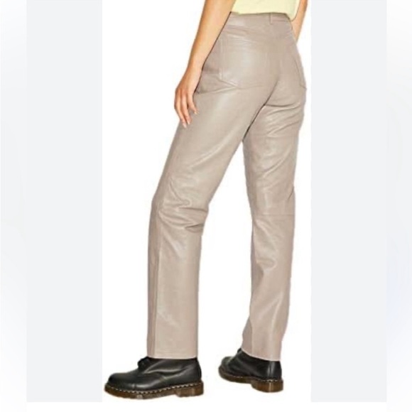 NEW Abercrombie Fitch Vegan
Leather Straight Pants Tan size 33/16 - Picture 2 of 8